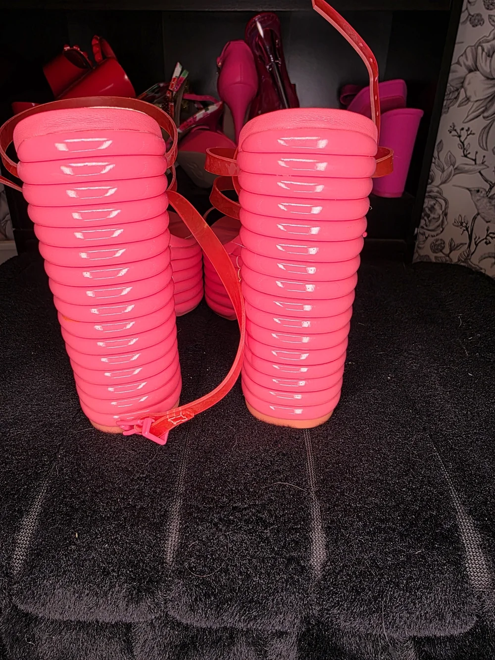 Jessica Simpson Neon Pink Platform Wedge Sandals